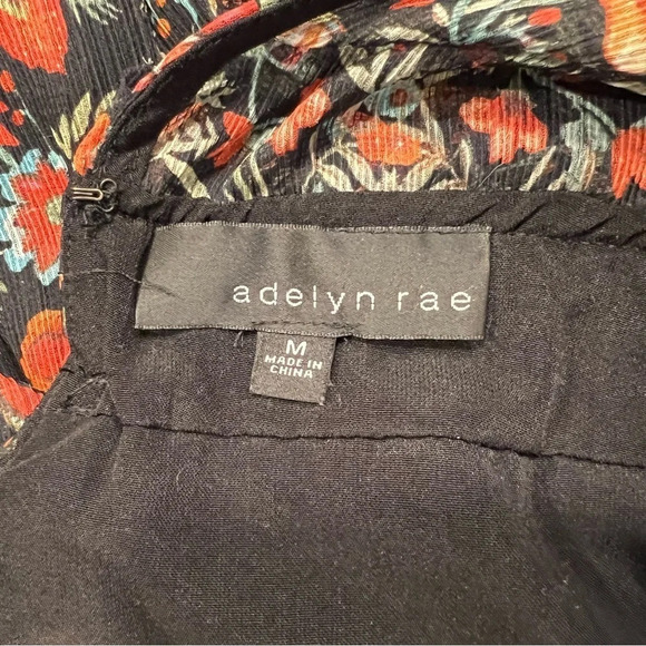 Adelyn Rae Black & Red Floral Cold Shoulder Asymmetric Dress Sz-M - Picture 8 of 13